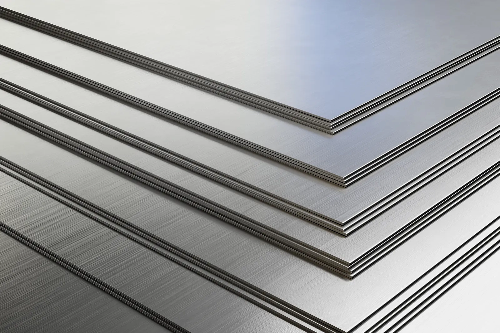 Close-up stainless steel plates